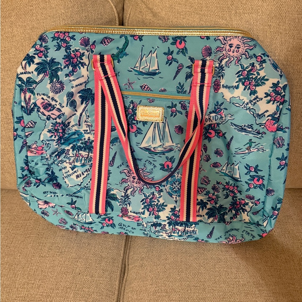 Stylish Blue and Pink Tote Bag